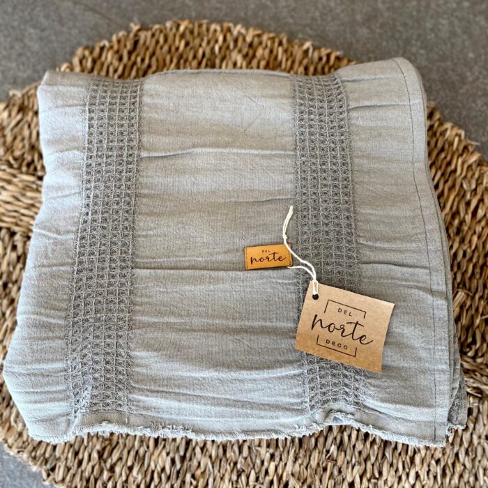 Manta Waffle/Tusor Gris Elefante 2,80 x 1,00