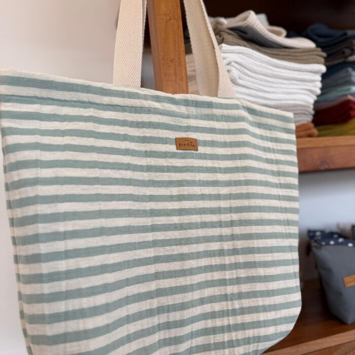 Tote Bag Aqua Rayas