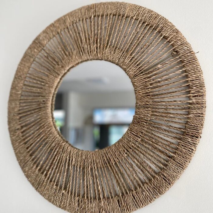 Espejo circular fibra Natural