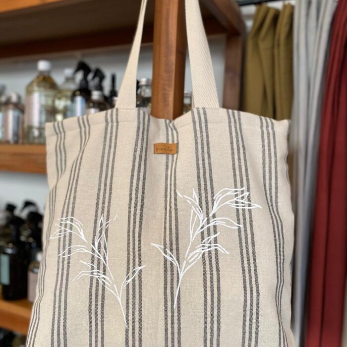 Tote Bag Nueva Temporada Rayas hojas